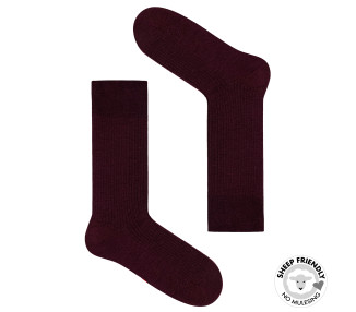 Burgundy striped socks with silk