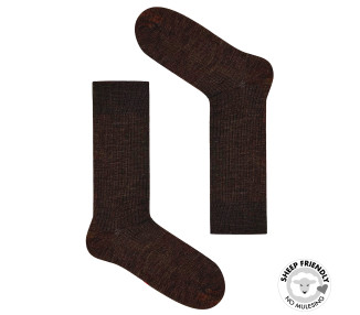 Braun gestreifte Socken aus Merinowolle mulesing free