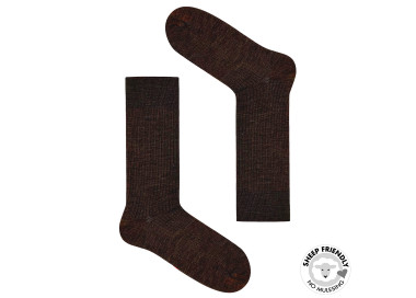 Braun gestreifte Socken aus Merinowolle mulesing free