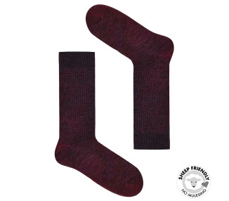 Pflaume gestreifte Socken aus Merinowolle