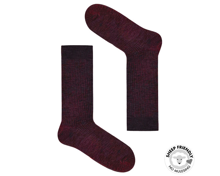 Prune striped socks in merino wool mulling free