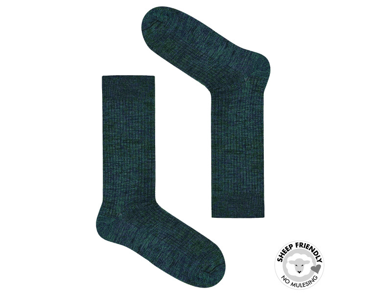 Emerald striped merino wool socks mulling free