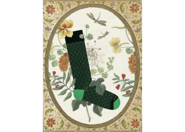 Long green dress socks made of Merino wool by Takapara