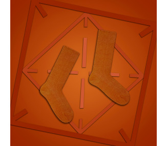 Orange Socken aus Merinowolle