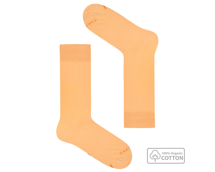 Chaussettes orange clair en coton biologique par Takapara