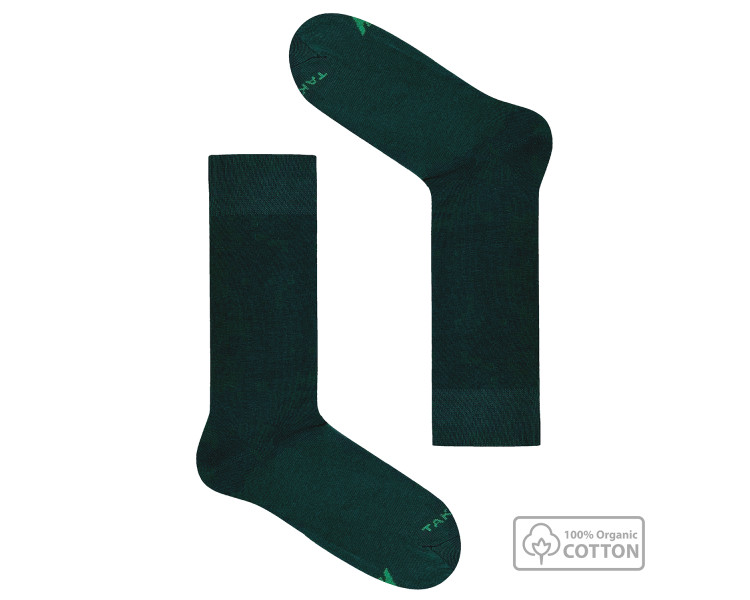 Dark green organic cotton socks by Takapara