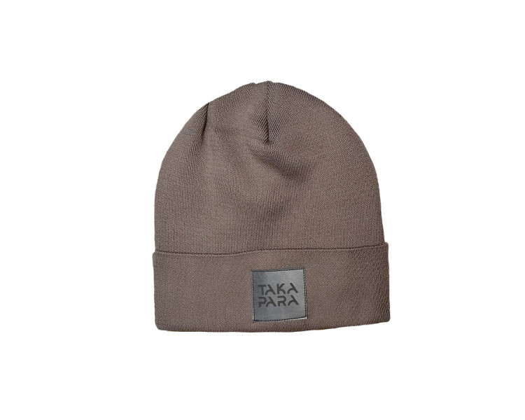 Takapara 100% cotton beanie hat in coffee with milk brown
