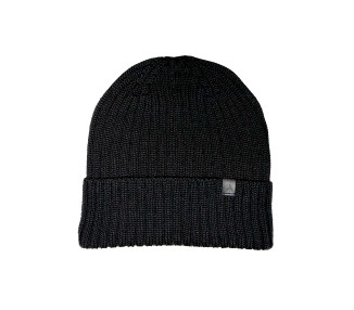 Black Beanie Hat in 100% Mulesing-Free Merino Wool by Takapara