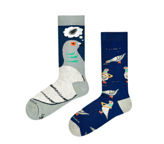 Funny Takapara socks with urban pigeons