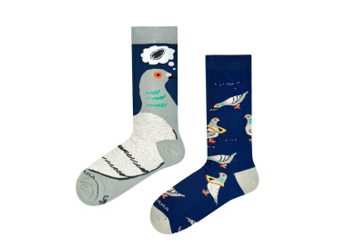 Funny Takapara socks with urban pigeons