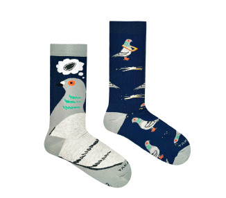 Witzige Takapara-Socken mit Stadttäubchen
