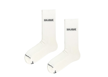"SIAJOWE" White Cotton Sport Socks with Terry Cloth Foot