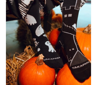 Haunted Castle and Flying Ghosts - Mix and Match Socks