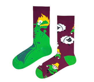 Lustige ungleiche Socken mit Wawel-Drachen-Motiv Takapara