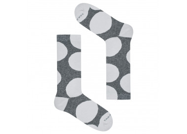 Chaussettes Zawisza 80m6 grises à pois gris clair. Takapara