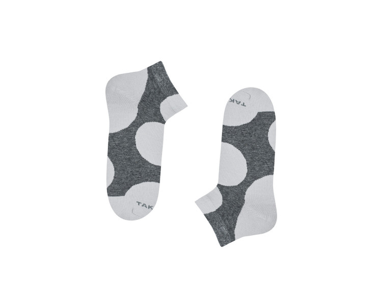 Zawisza 80m6  gray sneaker socks with light gray polka dots. Takapara