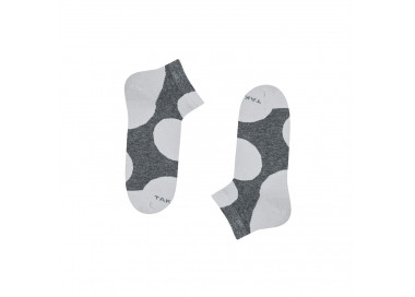 Zawisza 80m6  gray sneaker socks with light gray polka dots. Takapara