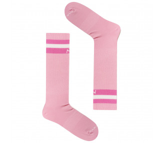 Bunte, hellrosa Socken Maratońska 70m4 mit rosa Streifen. TakaPara
