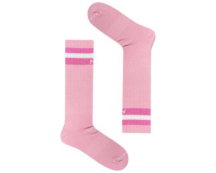 Colorful, pale pink socks Maratońska 70m4 with pink stripes. TakaPara