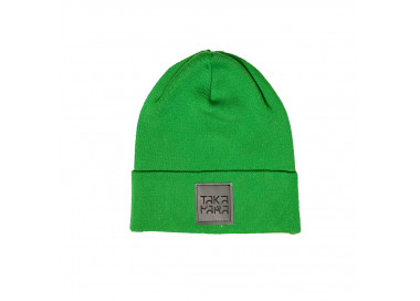 Zielona czapka beanie od Takapara, 100% bawełna
