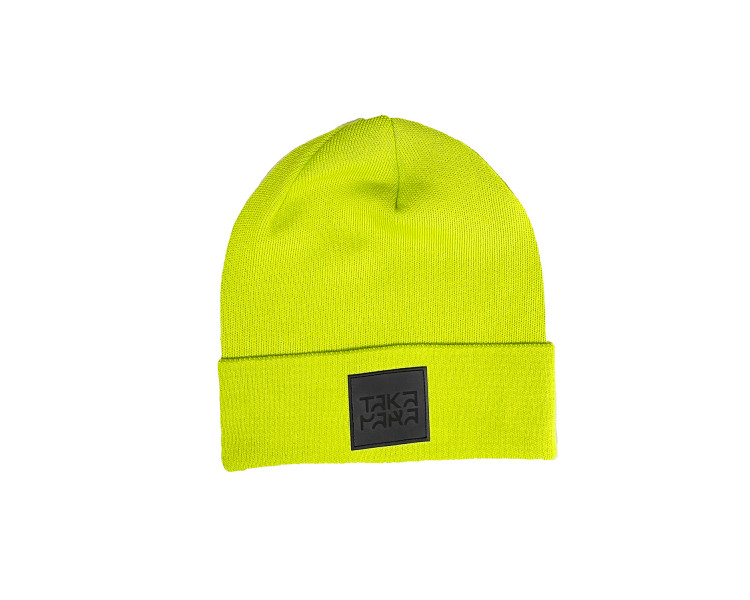 Neonowo zielona czapka beanie od Takapara, 100% bawełna