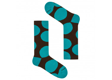 Blaue, braune Socken Grochowa 3m3 mit Tupfen, TakaPara.