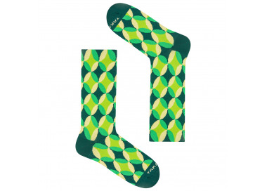 Groene, geometrische sokken Piłsudskiego 4m1, TakaPara