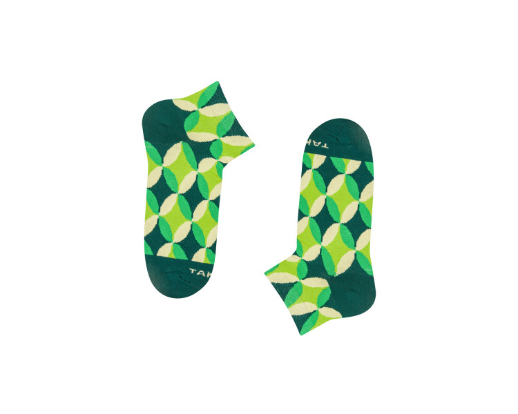 Green, geometric sneaker socks Piłsudskiego 4m1, TakaPara