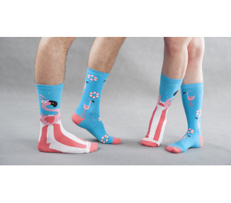 Mix and Match Socken von Takapara mit Rosa Flamingos
