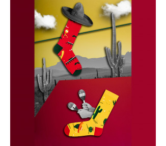 Mexican Sombrero and Cactus Mix and Match Socks