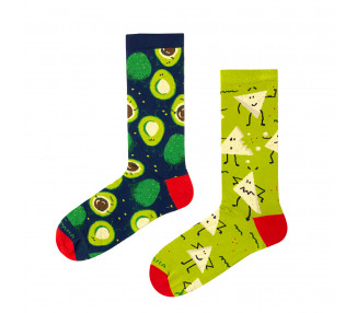 Mix and match socks with avocado people and nachos people by Takapara