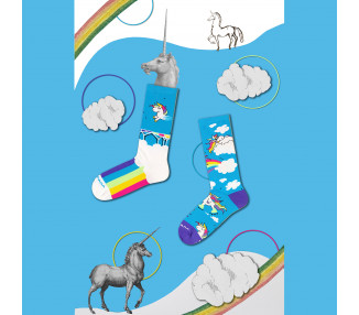 Takapara mix and match socks with unicorns and rainbows