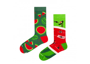 Mix and match socks with watermelons and watermelon seeds from Takapara