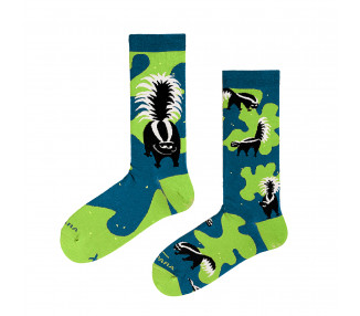 Cheerful Skunks - Mix and Match Socks by Takapara with Humorous Design