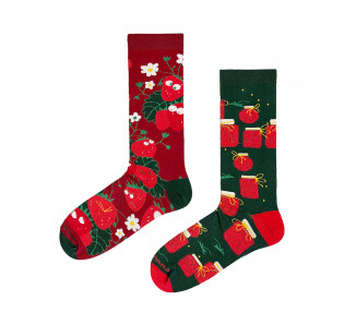 Mix and match socks with strawberry and jam motifs by Takapara