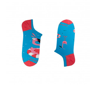 Ankle Mismatched socks  - Flamingo