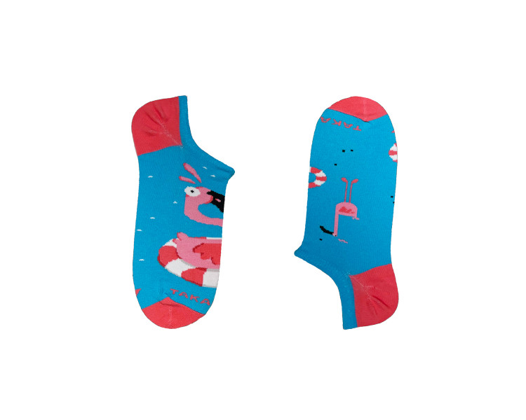 Ankle Mismatched socks  - Flamingo