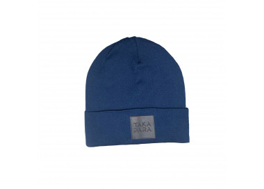 Marineblaue Beanie-Mütze aus 100% Baumwolle von Takapara