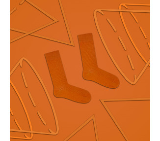 Orange gestreifte Socken aus Merinowolle